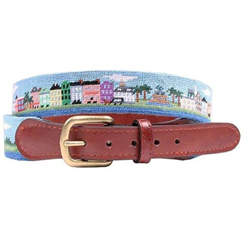 Charleston Scene Needlepoint Belt by Smathers & Branson