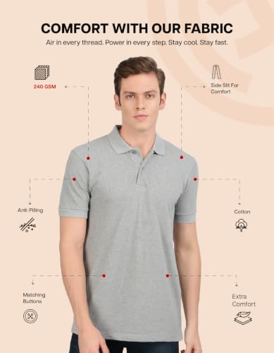 Image of Scott International Men's Cotton Polo T-Shirt | Six Degrees Soft & Breathable Collared T-Shirt | Half Sleeve Regular Fit Casual Wear | Comfortable Everyday Polo T-Shirt for Men