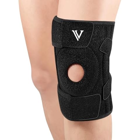 JHVW Knee Brace for Women & Men with Side Stabilizers & Patella Gel Pads for Knee Pain,Knee Compression Sleeve with Straps Cover