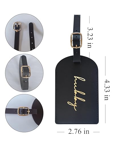 Hubby and Wifey Luggage Tags, Bridal Shower Gift, Honeymoon Travel Essentials,Engagement Gift for Couples2