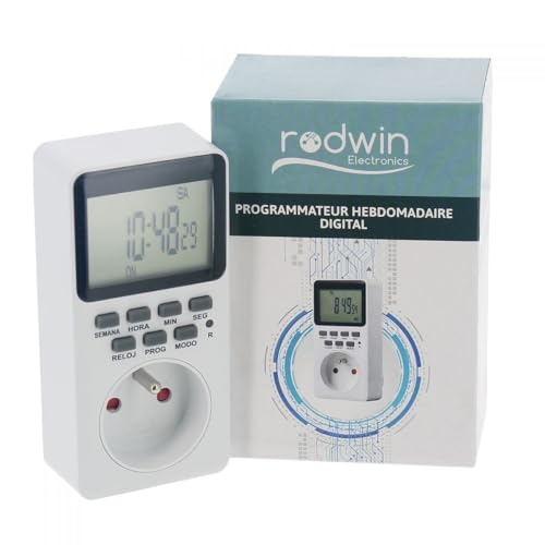 RODWIN - Programmateur hebdomadaire digital - Pour les ménages - Automatisation des appareils - Économies d'énergie - Planification précise et écran LCD