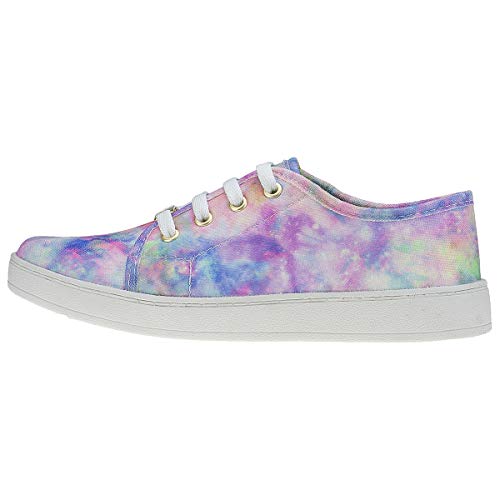 Tênis Feminino Casual Tie Dye Estampado Tai Dai Eleganteria Tamanho:39;Cor:Roxo Tie Dye Claro