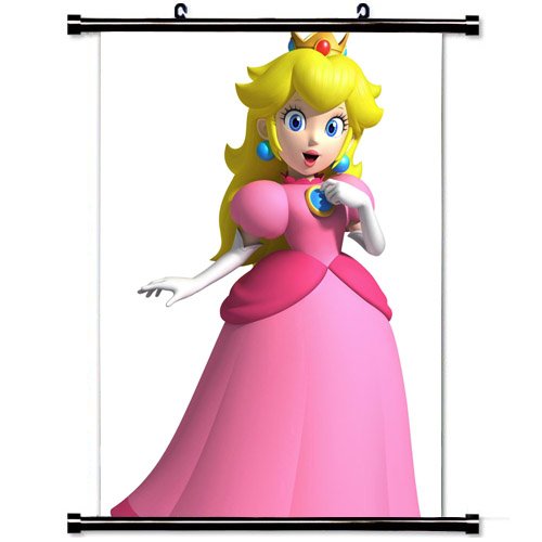 Home Decor Art Movie Poster with Princess Peach Game Wall Scroll Poster Fabric Painting 23.6 X 35.4 Inch (60cm X 90 cm)