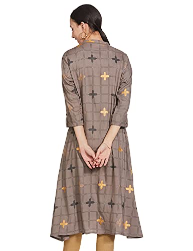Image of Max Women's Rayon Printed Three-Quarter Sleeves A-Line Kurta