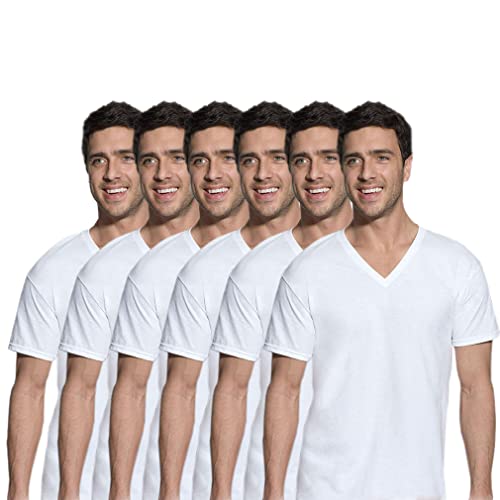 Hanes Men's 6 Pack Ultimate FreshIQ V-Neck T-Shirt2