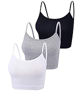 M-Aimee 3 Pieces Spaghetti Strap Tank Adjustable Camisole Top Crop Tank Top for Sports Yoga Sleeping