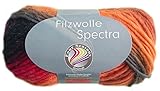 Winterwolle 100 Gramm Gründl Filzwolle Spectra aus 100 % Schurwolle, (Farbe 06 Orange Schwarz)