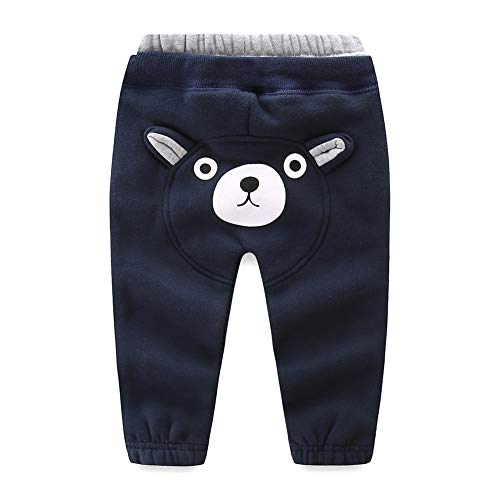 Image of Mud Kingdom Kids Fleece Jogger Pants Winter Cute Bear