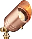 VOLT Fat Boy 12V Solid Copper Outdoor Spotlight with 5W 2700K MR16 LED Bulb & Ground Stake