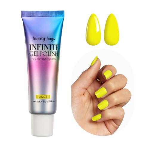 Infinite Gel Polish,Yellow Gel Nail Polish for Color Mixing,45ml,Multi-Use Nail Gel Polish,Nail Art Gel Paint,Gel Liner,High-Pigment&Easy-Blend,for Custom Shades,Diy Nails at Home,Salon Use,UV Cured