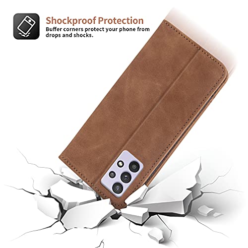 Celular Capa Samsung Galaxy A52/A52S Case Flip Kickstand Suporte para 5 Cartões Carteira de Couro de