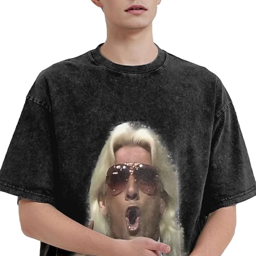 Men's Washed Vintage Cotton T-Shirts Fashionable Oversized Breathable Round Neck Tops3