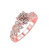1.50 Carat Round cut Morganite and Diamond Flower Engagement Ring for Women in 10k Rose Gold on Sale