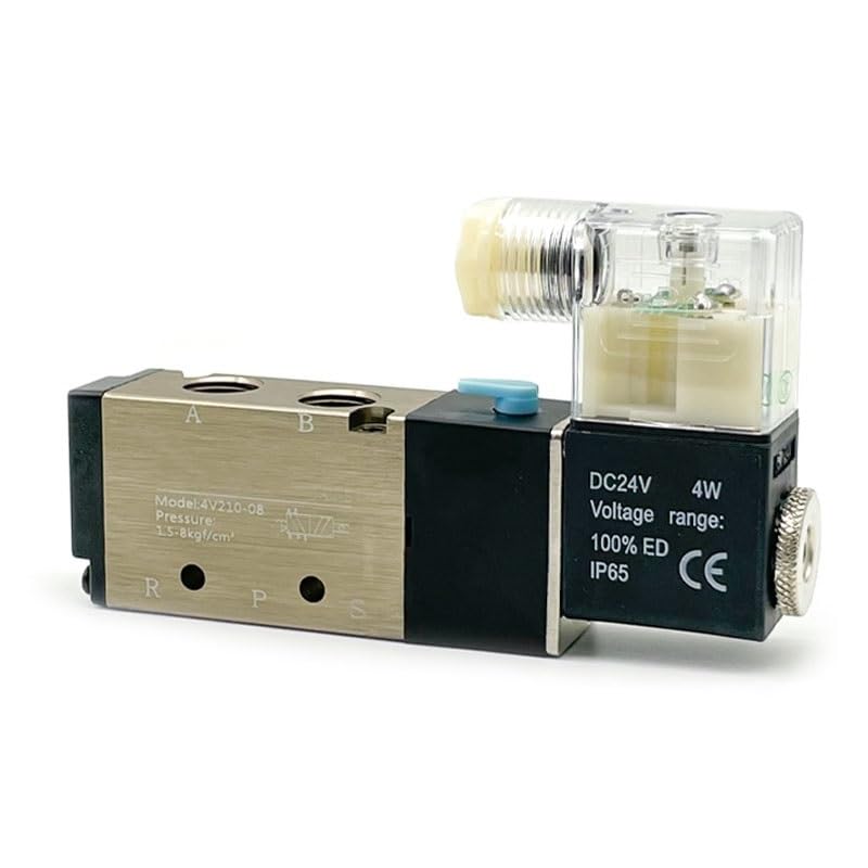 Pneumatyczny zawór elektromagnetyczny 4V210-08/4V310-10/4V410-15 dwupozycyjny pięciokierunkowy z okuciami 1 szt. (4V410-15 10mm)