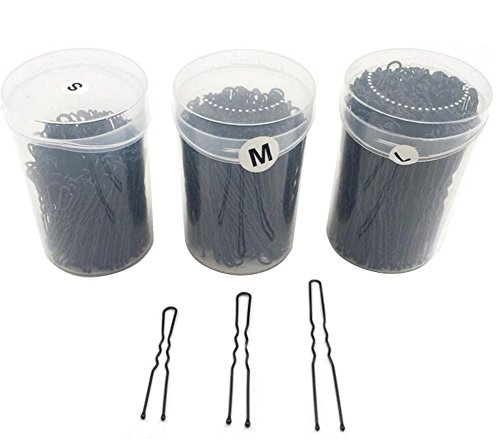 1 Box Bobby Pins Black Waved U Shaped Hair Pins Bun Pins Hair Slides Grips Hair Accessory Perfect for Buns Up-Dos and More (2.8 Inches-7cm)