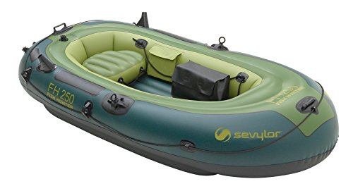 Sevylor Schlauchboot Fish Hunter FH250, ideal zum Angeln, aufblasbares Boot für 2 Personen, 233 x 112 cm, inkl. Angelrutenhalter, Vorrichtung für Elektromotor