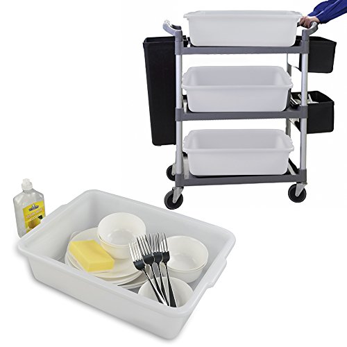 Caja de autobús comercial Morcte de plástico gris sin divisiones, pack de 3 unidades 5