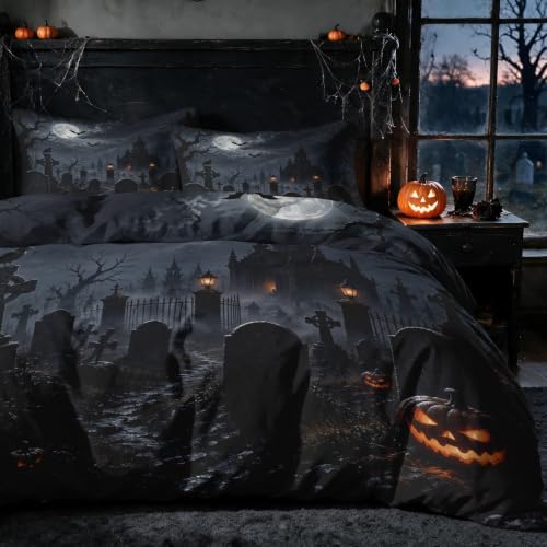 Haunted House Duvet Cover Queen Size, Soft Microfiber