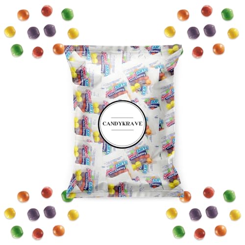 CandyKrave Sweet Mini Chewy Tarts Candy Pack - 5 Delicious Fruity Flavors - Individually Wrapped Sweet & Tangy Mini Soft Candies for Birthdays, Pinata, Parties, Movie Nights & Gender Reveal (1 lbs)