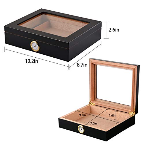 Volenx Cigar Humidor, Cigar Box with Hygrometer and Humidifier, Cedar Wood Desktop Cigar Humidor for 25 Cigars - Thumbnail 5