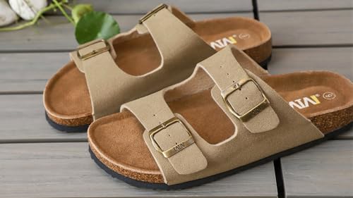 Image of WTW Women's Suede Cork Footbed Sandals Slide for Women with Arch Support