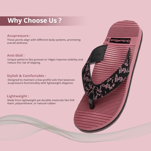 Image of Ortho + Rest Slippers for Women, Ortho Flipflops | With Soft Cushioned Footbed | Arch Support Lightweight Ladies Chappal | Orthopedic Doctor Soft Slippers