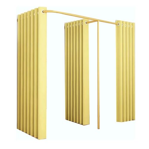 SIAMZYWV Dressing Room Changing Room F Type Metal Fitting Room with Shading Curtain Double Changing Room Shading Curtains Fashion Dressing Room Save Space