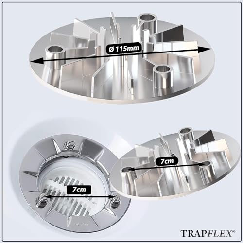 Trapflex Abdeckhaube Ø 115mm aus Kunststoff | Farbe: Chrom | Kompatibel mit Tempoplex Ablaufgarnitur, ersetzt Modell 6964.0