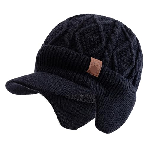 Bonnet tricoté hiver avec oreillettes idéal pour les activités de plein air et les randonnées