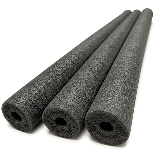 Nouilles de Piscine Noires, Paquet de 3 Nouilles Piscine Noires, Tubes flottants Creux en Mousse PE, antidérapants et Absorbant Les Chocs