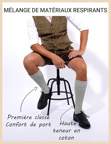 Stockerpoint Chaussettes Longues Traditionnelles Bavaroise Homme lot de 1 (modèle: OC-Markus) Gris 43-46 – vue 4