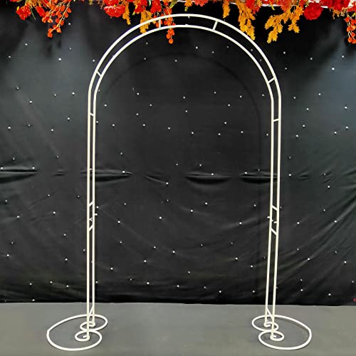 TouSuaRSi Arche de jardin en métal - 140 x 220 cm - Avec socle pour roses et plantes grimpantes - Blanc - Arche de jardin - Tonnelle - Plante - Support -...