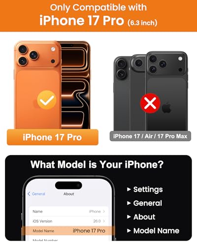 Image of Vihibii for iPhone 17 Pro Cover Magnetic Back with Build-in Stand, [Compatible with Magsafe], Rugged Shockproof Protective Back & Transparent Slim Case for iPhone 17 Pro 2025 6.3 inch, Clear