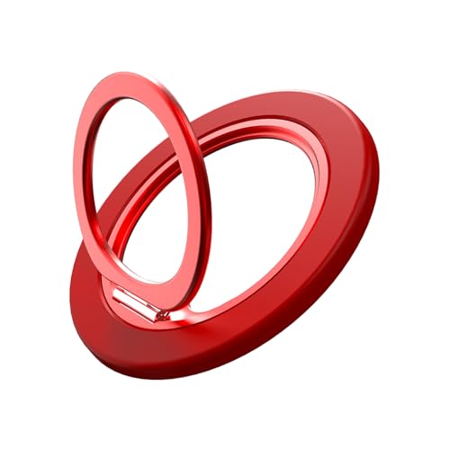Image of Magnetic Phone Ring for MagSafe Phone Grip,Magnetic Cell Phone Stand Holder Finger Ring[Thin and Light Design] for iPhone Can Rotate 360 Degrees Compatible with iPhone12 /13 /14 /15 /16 /17Series-Red