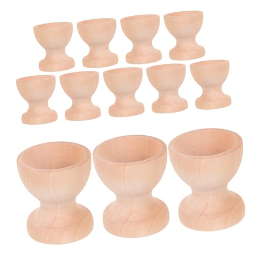 SOIMISS 12stücke Holz Eierhalter Set Zum Selbermachen Unbemalte Eierbecher Für Ostertische Dekorationen Für Osterfeiern Und Familienfeiern