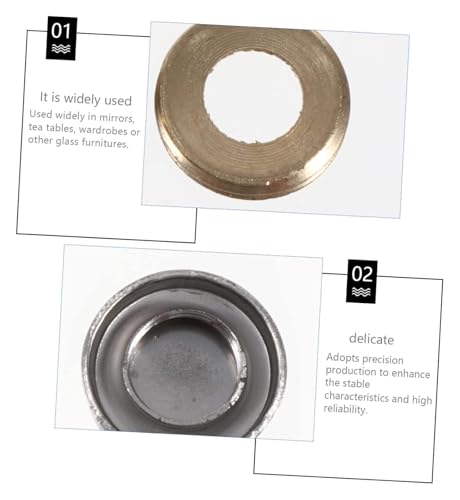 Clavos para espejos de acero inoxidable con tapa para fijación en pared, 48 piezas, color plateado miniatura 2
