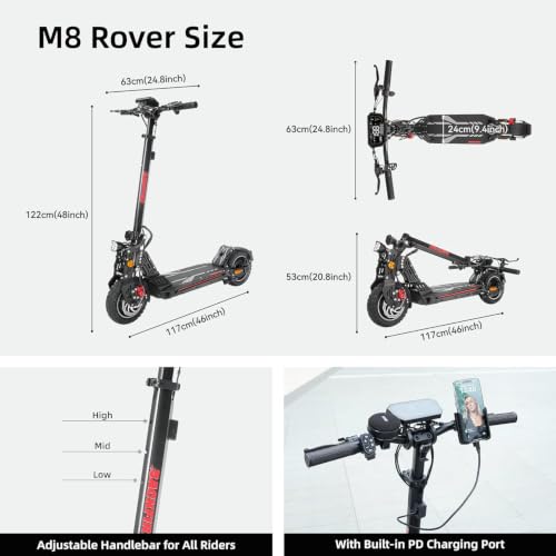 BACKFIRE M8 Electric Scooter for Adults with Local Service Center Dual Motors 1600W*2 Anti-Theft 72km Range Folding E-Scooter - image 8