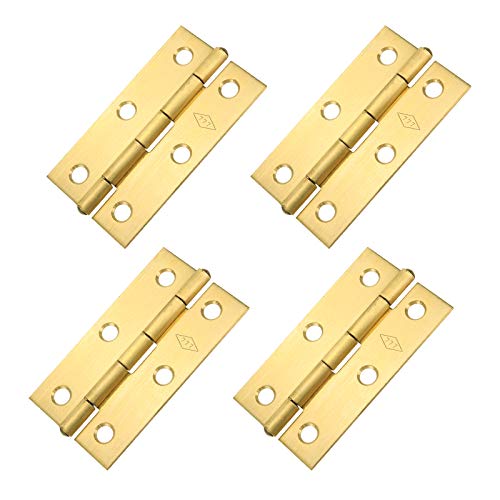 Honjie 3 Inch Square Corner Hinge Brass Home Furniture Hardware Door 4 Pcs With Screws #TOP14