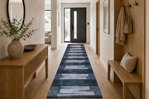 Alfombra antideslizante para pasillo Lotus Veneto 60911, confort de 100x270 cm en color gris moderno 6