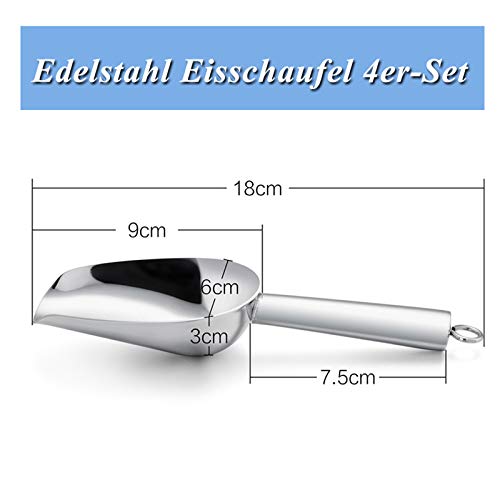 TEAMFAR Eisschaufel 4er-Set, Edelstahl Mini Futterschaufel Mehlschaufel Abwiegeschaufel für Bar, Küchen, Büfett, Party, Hochwertige & Spülmaschinengeeignet - 3 Unzen - Image 3