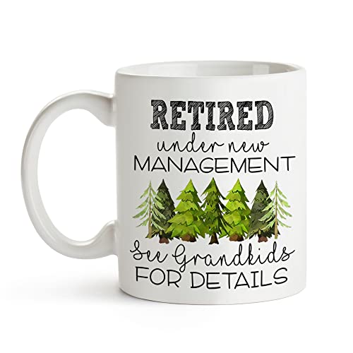 Fatbaby Retirement Gifts for Men,Retired Under New Management See Grandkids For Details Coffee Mug,Happy Retirement Mug for Men 2026,Funny Retirement Gifts for Coworker 11oz