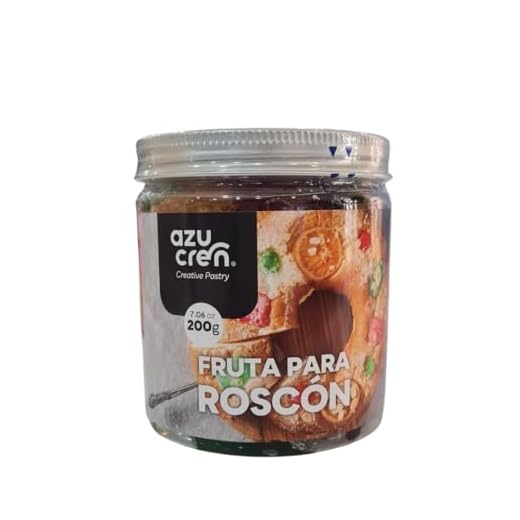 Azucren - Fruta Escarchada para tu Roscón de Reyes - Cereza, Naranja y Calabaza - Imprescindible en tu Roscón - 200g