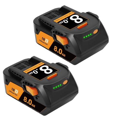 New 8.0Ah Battery Replacement for Ridgid 18V Battery Compatible with Ridgid 18Volt Lithium Batteries R840087 R840086 R840085 R840083 R840089 AC840085 AC840086 AC840087P AC840089 Drill Tools 2 Pack