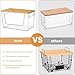 Pantry Organizers Storage, 2 Pack Large Capacity Clear Storage Bins with Bamboo Lids for Onion, Potato, Garlic, Canned Food, Under Sink Organizer Kitchen Countertop Organizer
