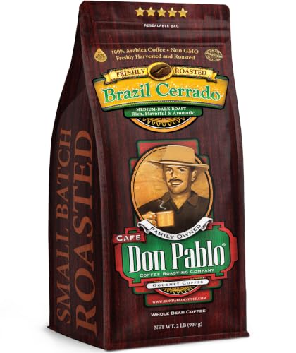 2LB Don Pablo Gourmet Coffee - Brazil Cerrado - Medium Dark Roast - Whole Bean Coffee