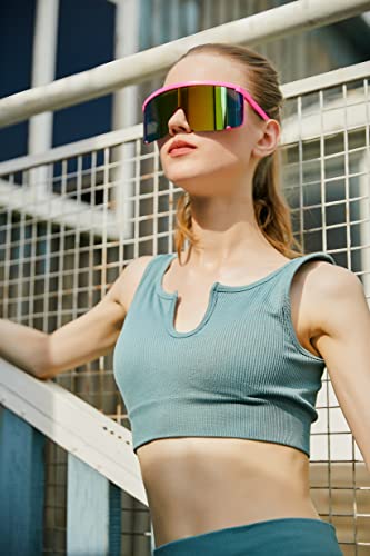 FEISEDY Men Women Sunglasses, Sports Cycling Oversized 80s 90s Shades B40894