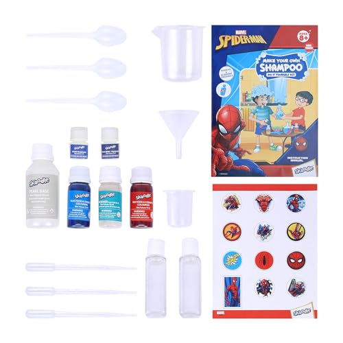 Image of Skoodle Spiderman - Make Your Own Fresh Shampoo, Educational DIY Activity Toy Kit for Ages 8+, Creative Learning Games for Growing Children