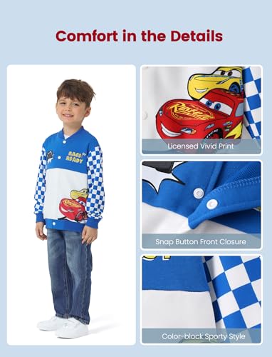 Image of Disney Marvel Bomber Jacket Spider Man Toy Story Cars Varsity Cardigan2-13Y