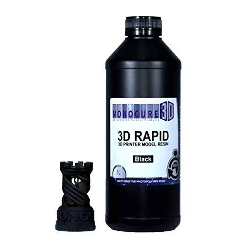 Monocure3D Rapid Resin for LCD/DLP 3D Printers, Fast Curing, Black, 1 L