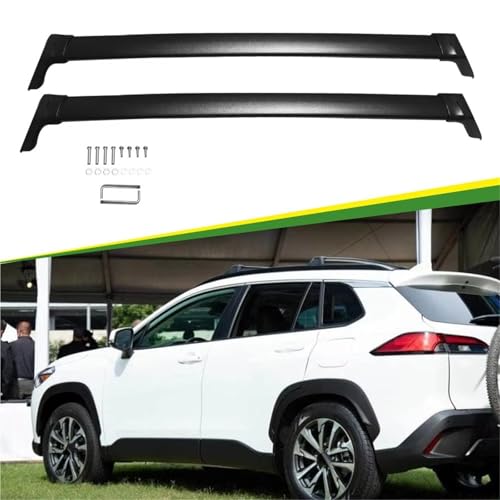Barras de Techo para Toyota Corolla Cross 2020-2024 Baca de Turismo Negra 2 Piezas 3